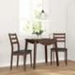vidaXL Chaises à manger coussins 2 pcs marron bois massif caoutchouc