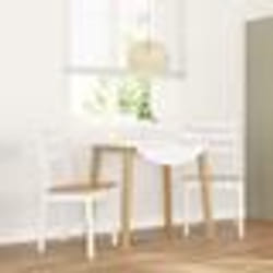 vidaXL Chaises à manger 2 pcs blanc bois massif caoutchouc