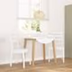vidaXL Chaises à manger 2 pcs blanc bois massif caoutchouc