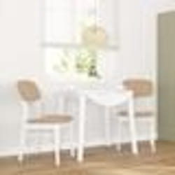vidaXL Chaises à manger coussins 2 pcs blanc bois massif caoutchouc