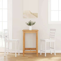 VidaXL Tabourets de bar 2 pcs blanc bois massif d'hévéa