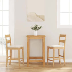 Vidaxl - Tabourets de bar avec coussins 2pcs naturel bois massif d'hévéa