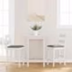 vidaXL Tabourets de bar avec coussins 2 pcs blanc bois massif d'hévéa