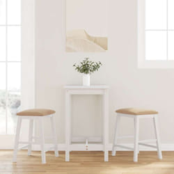 Vidaxl - Chaises de bar avec coussins 2 pcs blanc bois massif d'hévéa
