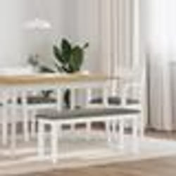 vidaXL Banc 110 cm blanc bois massif caoutchouc