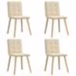 vidaXL Chaises à manger lot de 4 crème tissu