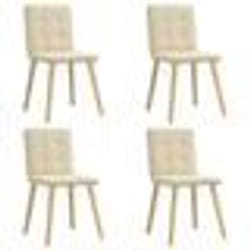 vidaXL Chaises à manger lot de 4 crème tissu
