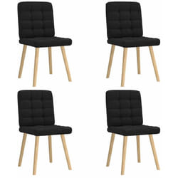 vidaXL Chaises à manger lot de 4 noir tissu