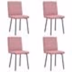 vidaXL Chaises à manger lot de 4 Rose Velours