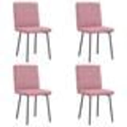 vidaXL Chaises à manger lot de 4 Rose Velours