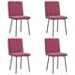 vidaXL Chaises à manger lot de 4 Rouge bordeaux Velours