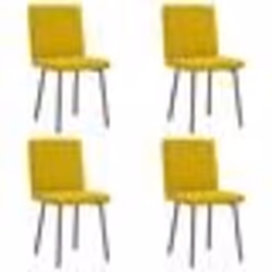 vidaXL Chaises à manger lot de 4 jaune velours