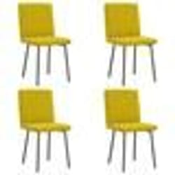 vidaXL Chaises à manger lot de 4 jaune velours