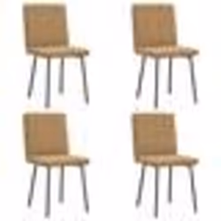 vidaXL Chaises à manger lot de 4 marron velours