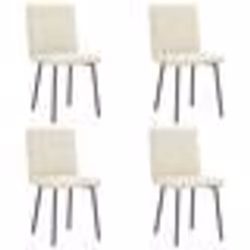 vidaXL Chaises à manger lot de 4 Crème Velours