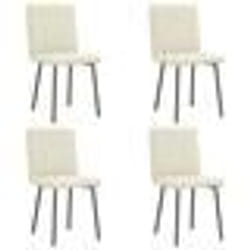vidaXL Chaises à manger lot de 4 Crème Velours