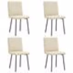 vidaXL Chaises à manger lot de 4 crème similicuir