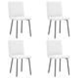 vidaXL Chaises à manger lot de 4 blanc similicuir