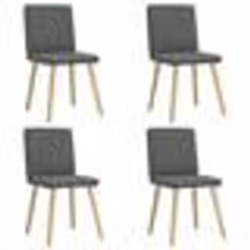 vidaXL Chaises à manger lot de 4 gris foncé tissu
