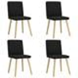 vidaXL Chaises à manger lot de 4 noir tissu
