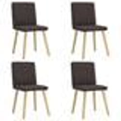 vidaXL Chaises à manger lot de 4 marron foncé tissu