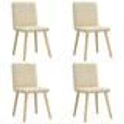 vidaXL Chaises à manger lot de 4 crème tissu