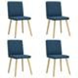 vidaXL Chaises à manger lot de 4 bleu tissu