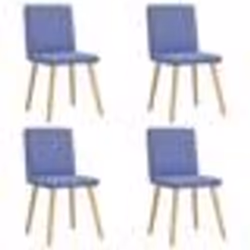vidaXL Chaises à manger lot de 4 bleu jean tissu
