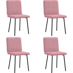 Vidaxl - Chaises à manger lot de 4 Rose Velours