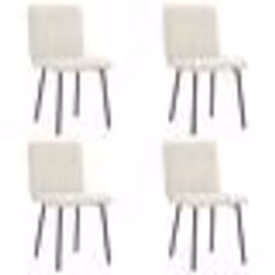 vidaXL Chaises à manger lot de 4 Crème Velours