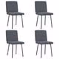 vidaXL Chaises à manger lot de 4 Gris foncé Velours