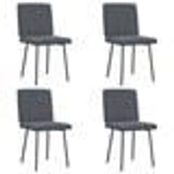 vidaXL Chaises à manger lot de 4 Gris foncé Velours