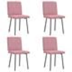 vidaXL Chaises à manger lot de 4 Rose Velours