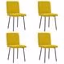 vidaXL Chaises à manger lot de 4 jaune velours