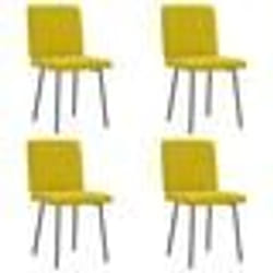 vidaXL Chaises à manger lot de 4 jaune velours