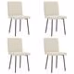 vidaXL Chaises à manger lot de 4 Crème Velours