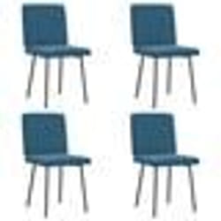 vidaXL Chaises à manger lot de 4 Bleu Velours