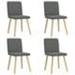 vidaXL Chaises à manger lot de 4 gris foncé tissu