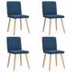 vidaXL Chaises à manger lot de 4 bleu tissu