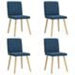 vidaXL Chaises à manger lot de 4 bleu tissu