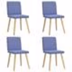 vidaXL Chaises à manger lot de 4 bleu jean tissu