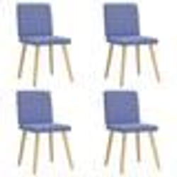 vidaXL Chaises à manger lot de 4 bleu jean tissu