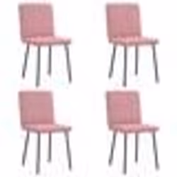 vidaXL Chaises à manger lot de 4 Rose Velours