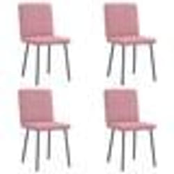 vidaXL Chaises à manger lot de 4 Rose Velours