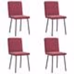 vidaXL Chaises à manger lot de 4 Rouge bordeaux Velours