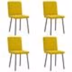 vidaXL Chaises à manger lot de 4 jaune velours
