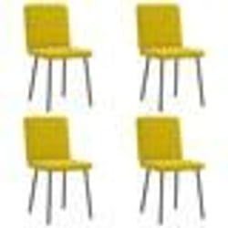 vidaXL Chaises à manger lot de 4 jaune velours