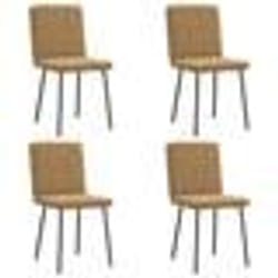 vidaXL Chaises à manger lot de 4 marron velours