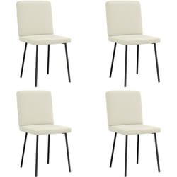 vidaXL Chaises à manger lot de 4 Crème Velours