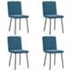 vidaXL Chaises à manger lot de 4 Bleu Velours